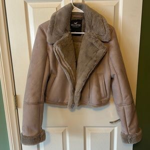 Hollister California Faux Fur Biker Jacket